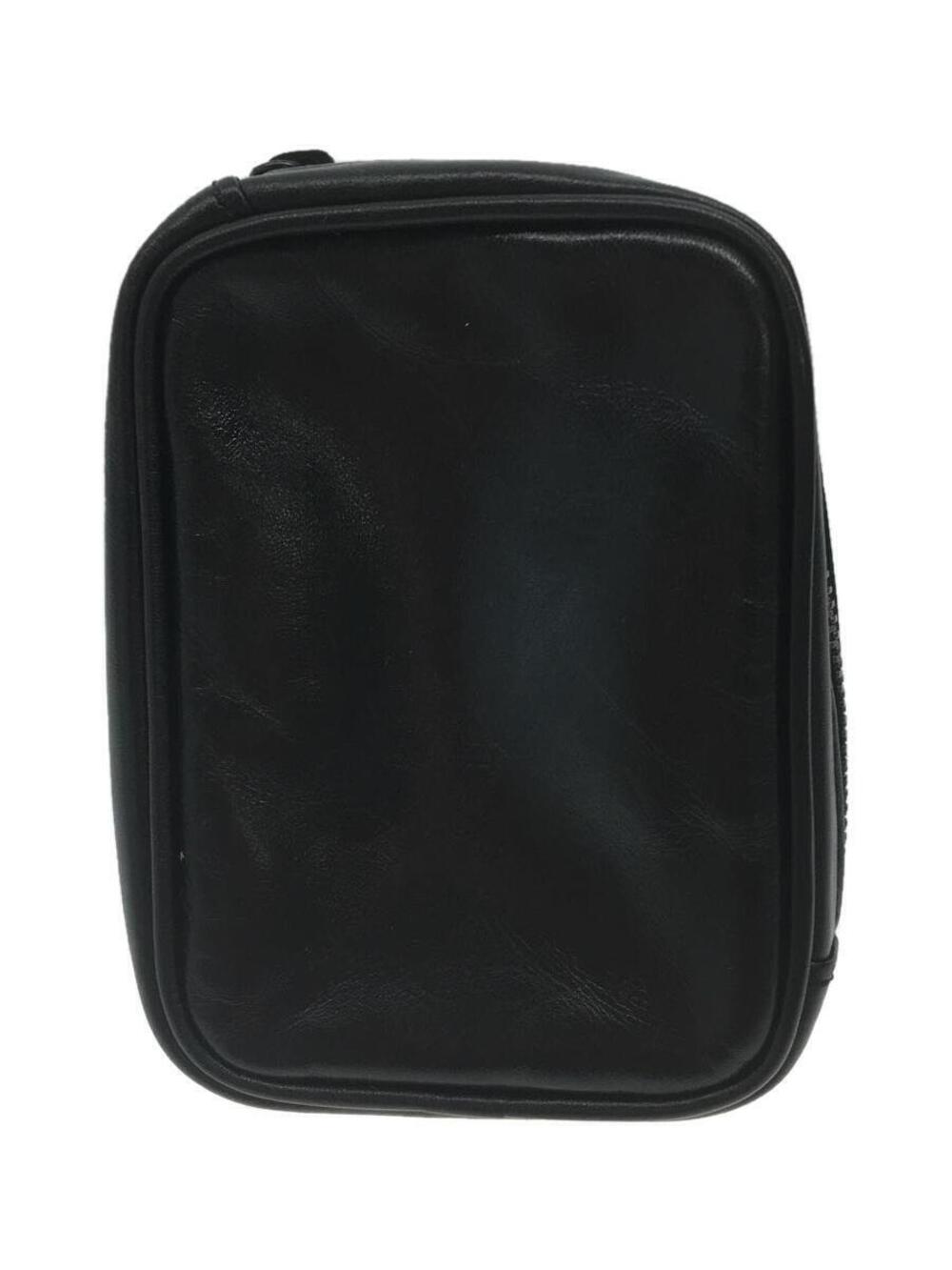 LOUIS VUITTON Pouch Clutch Leather Black